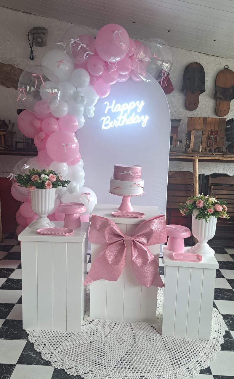Laço Rosa - Déh Decorações 