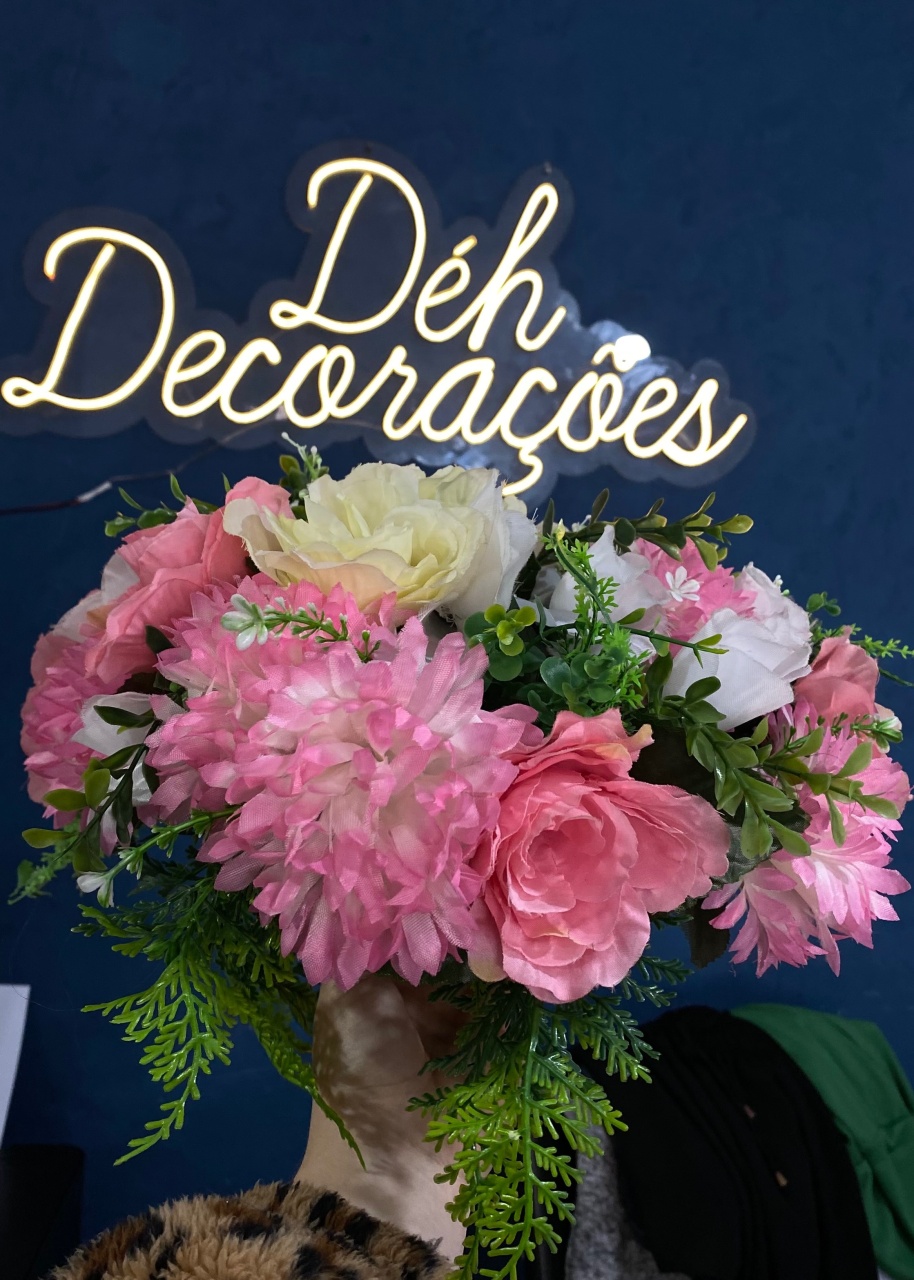 Arranjo de Flor Rosa 5 - Déh Decorações 