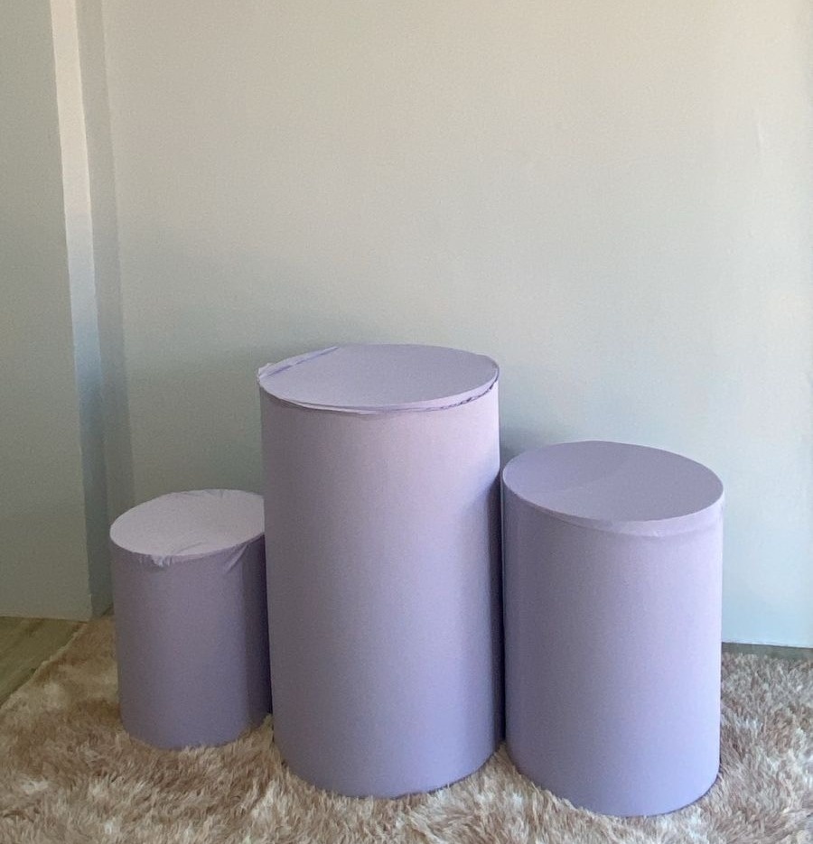 Capa Trio de Cilindro Lilás Cand - Déh Decorações 
