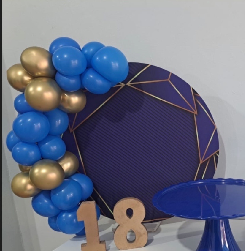 Mini Capa Azul Royal E Dourado - Déh Decorações 