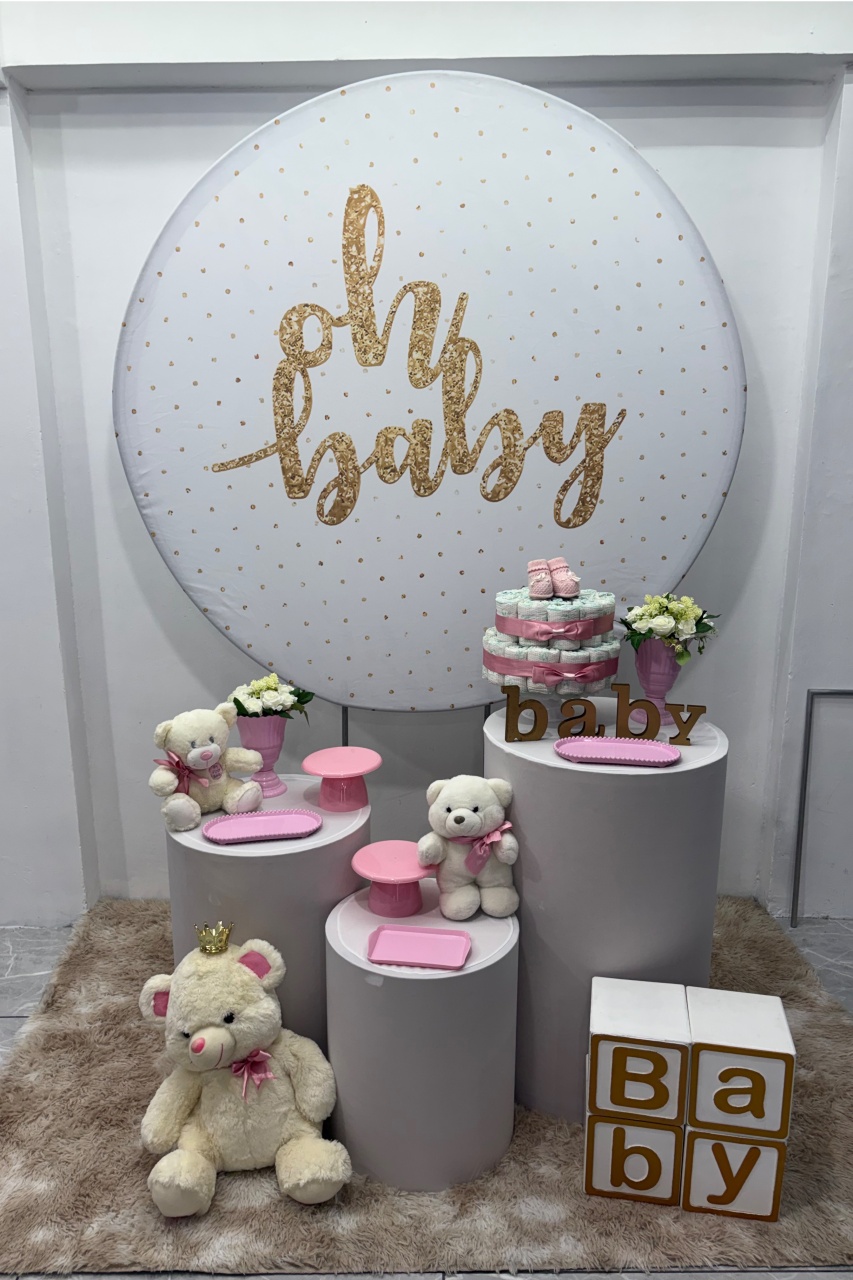 Chá Oh Baby Rosa (Kit 2) - Déh Decorações 