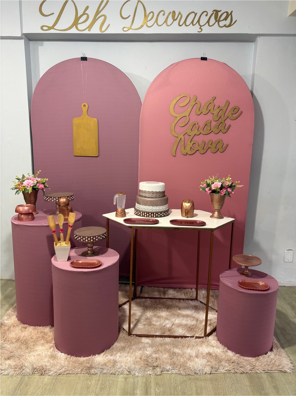 Chá de Casa Nova Rose Ii (Kit 4) - Déh Decorações 