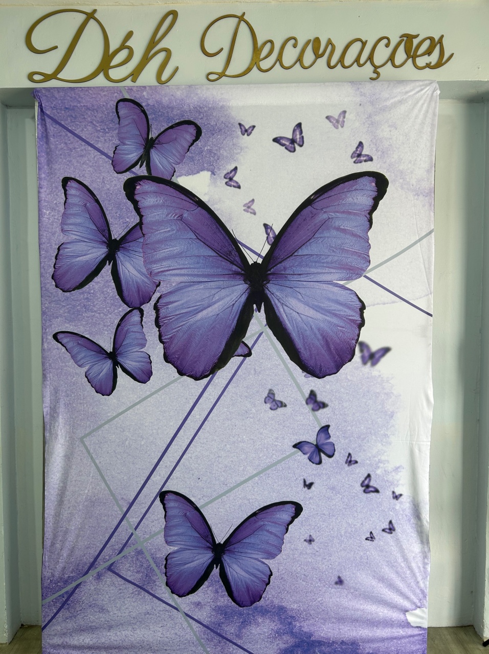 Capa Painel Romano Borboleta 1.50 X 2.20M - Déh Decorações 