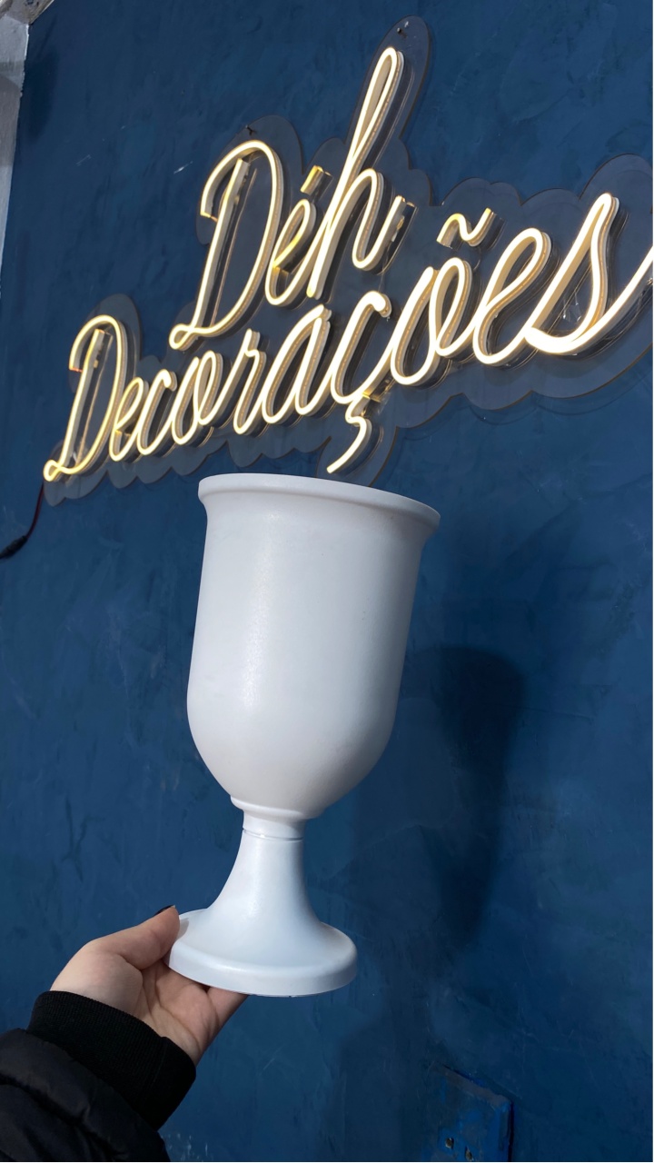 Vaso Branco Alto - Déh Decorações 