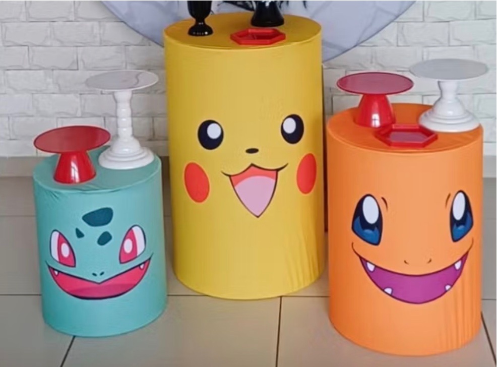 Capa Trio de Cilindros Pokemon - Déh Decorações 