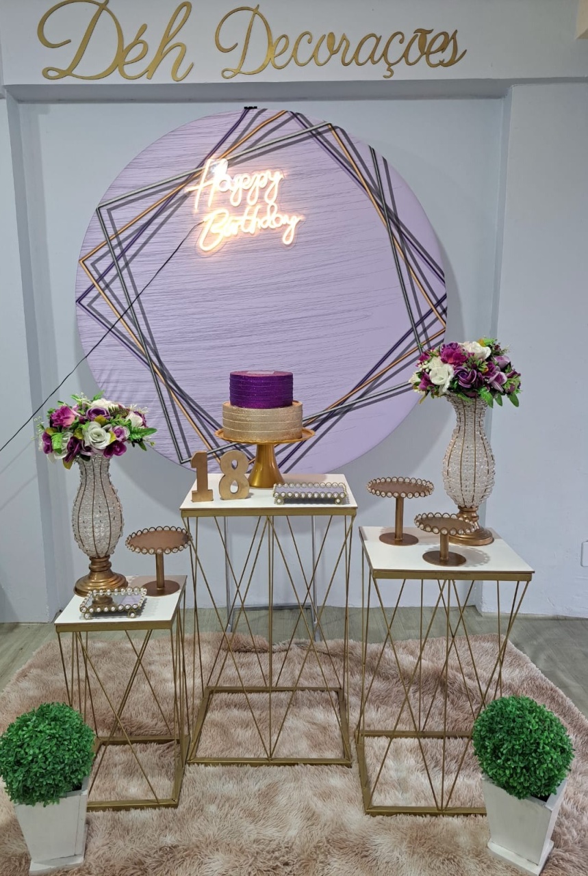 Lilas E Dourado (Kit 2) - Déh Decorações 