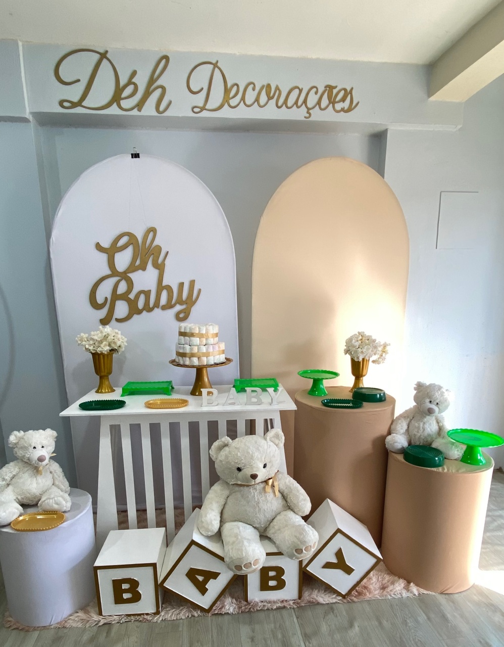Chá de Bebê Verde (Kit 4) - Déh Decorações 