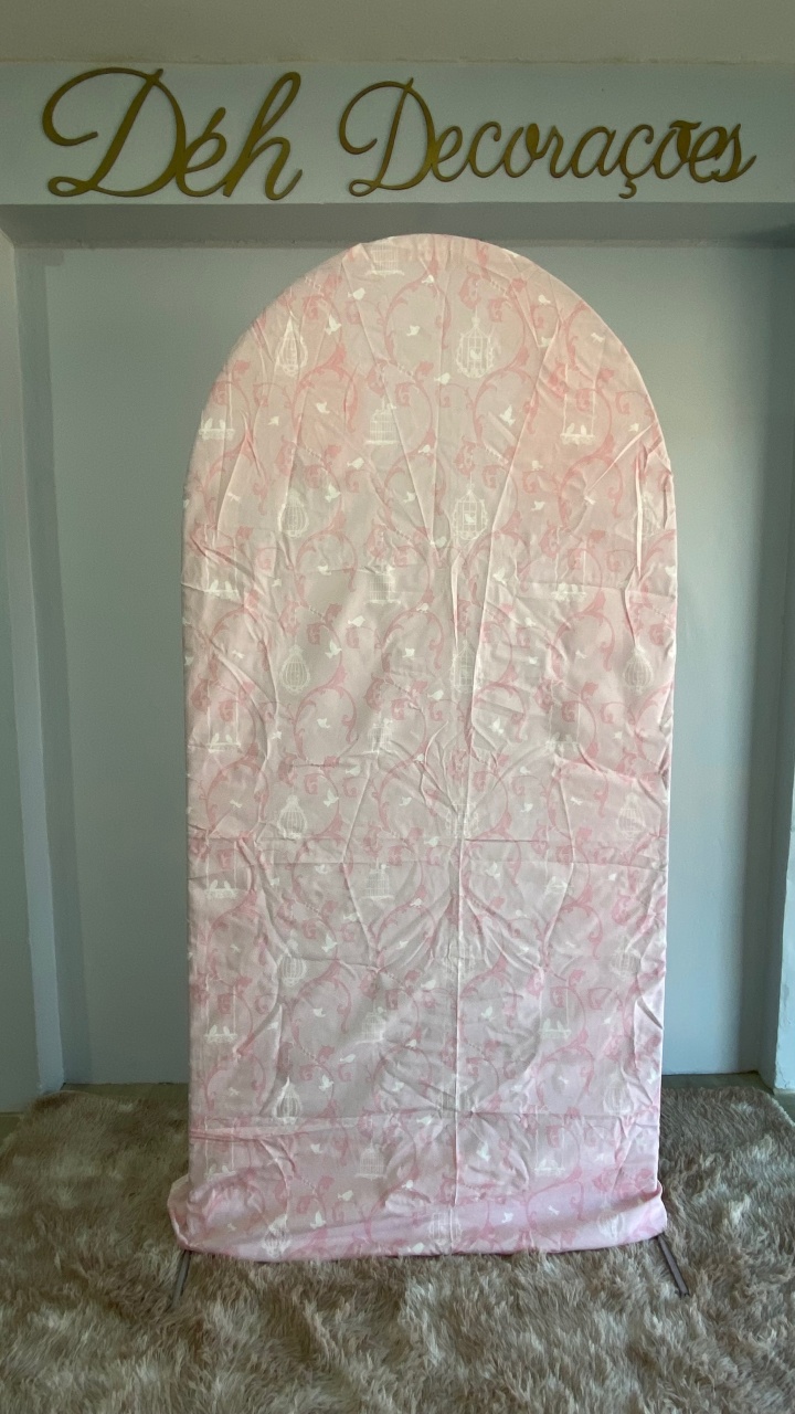 Capa Painel Romano Jardim Rosa Claro - Déh Decorações 