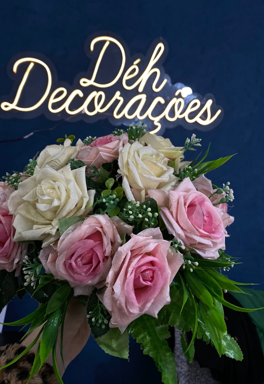 Arranjo de Flor Rosa 4 - Déh Decorações 