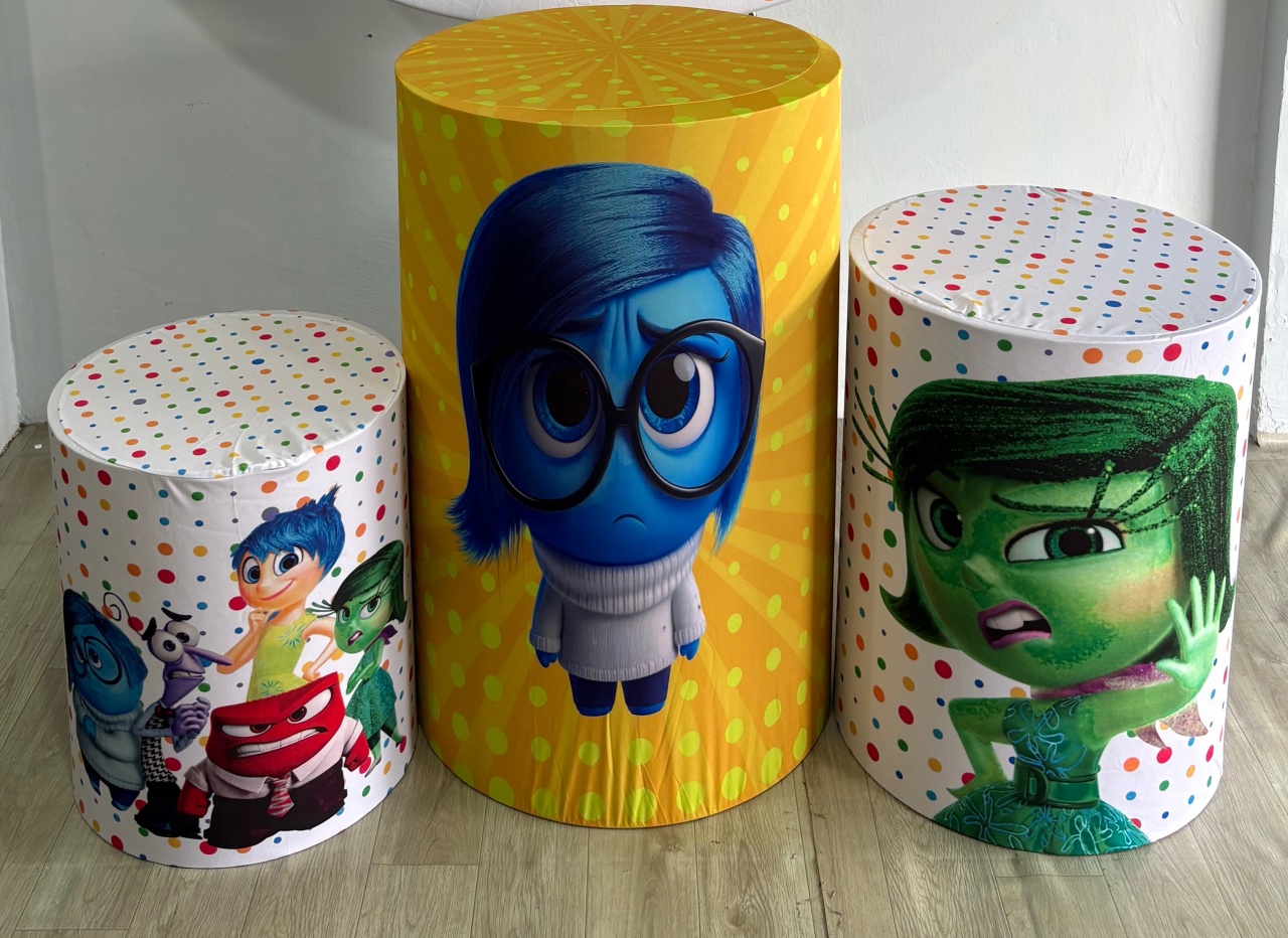 Capa Trio de Cilindro Divertidamente  - Déh Decorações 