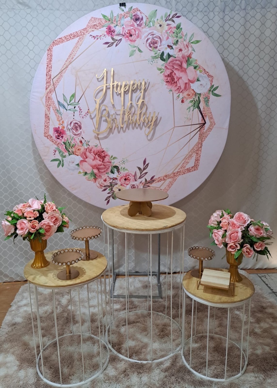 Kit Rose Com Mesa Vazada (Kit 1) - Déh Decorações 