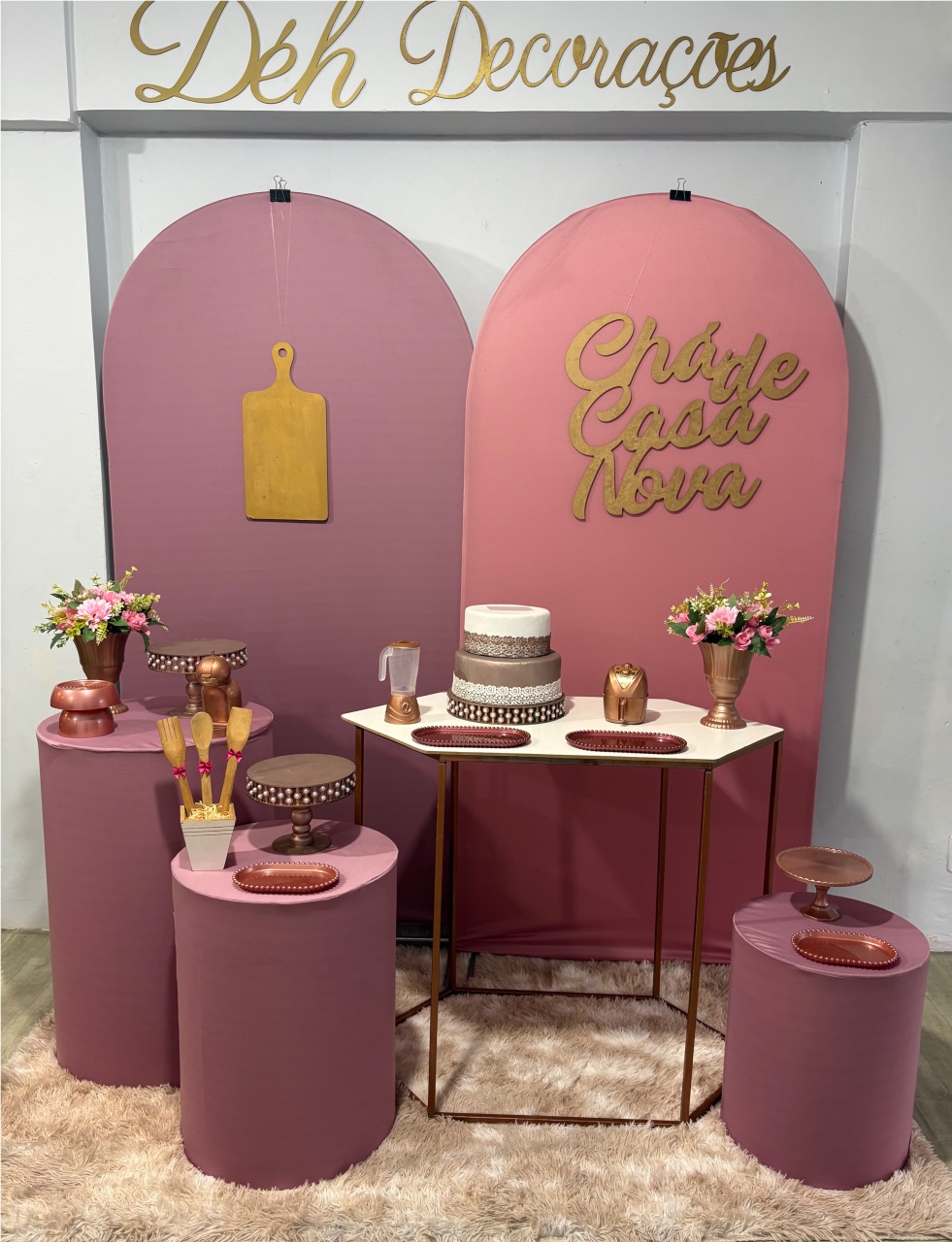 Chá de Casa Nova Rose (Kit 3) - Déh Decorações 