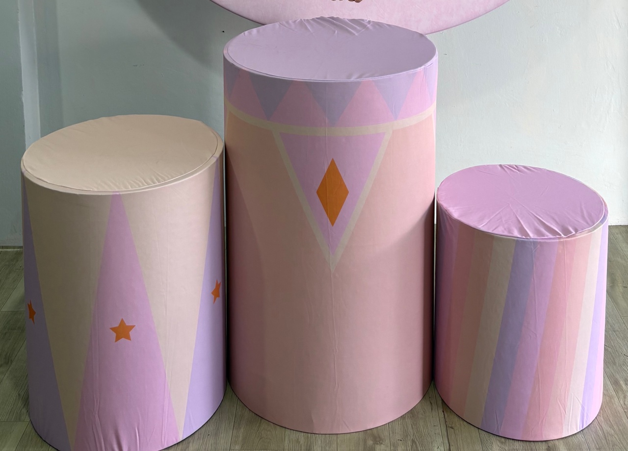 Capa Trio de Cilindro Circo Rosa  - Déh Decorações 