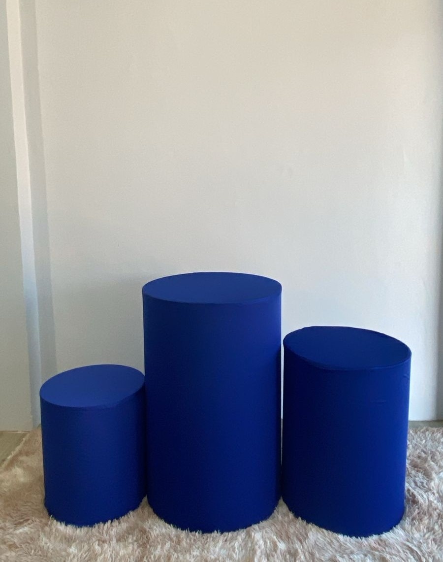 Capa Trio de Cilindro Azul Royal - Déh Decorações 