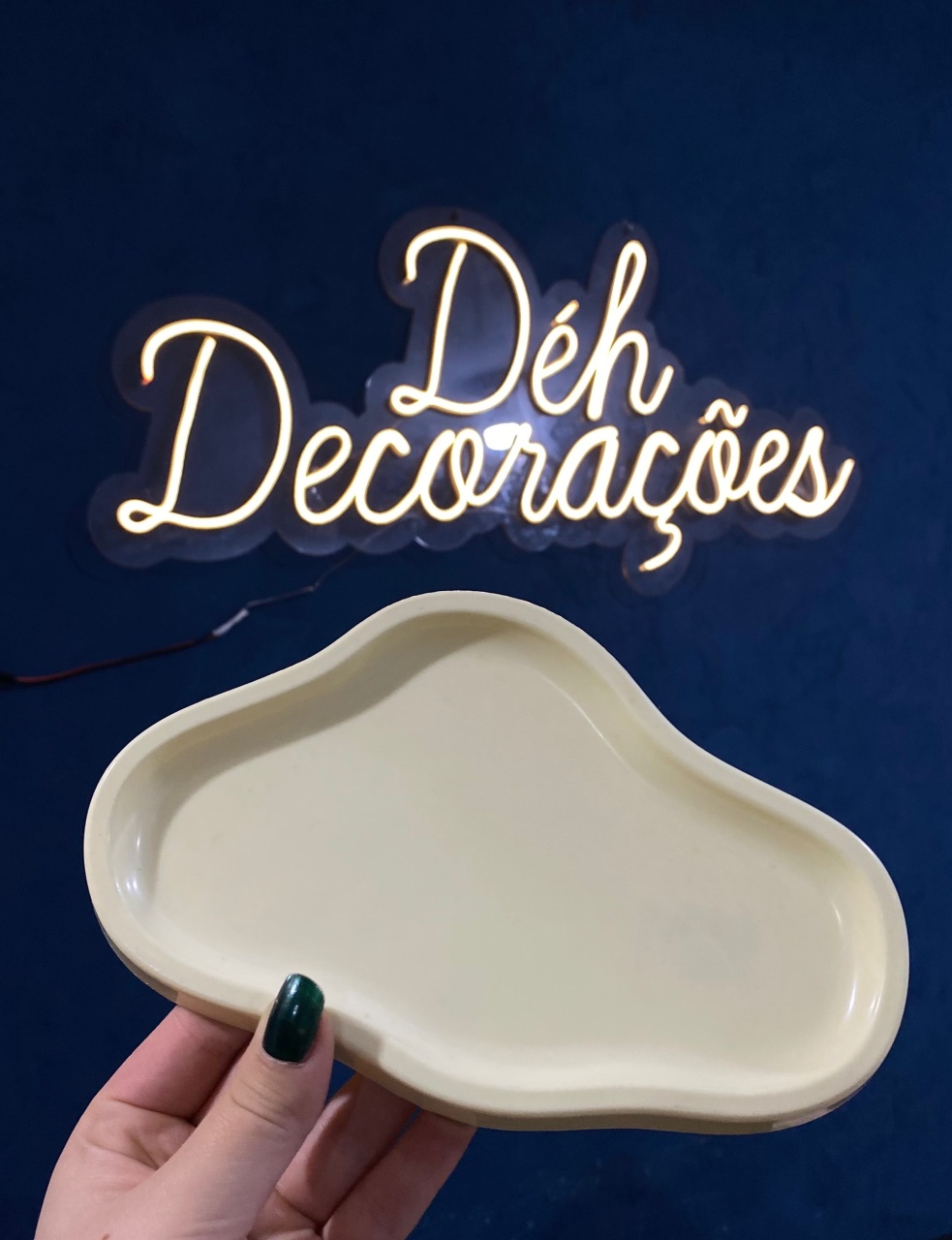 Bandeja Amarela Nuvem - Déh Decorações 
