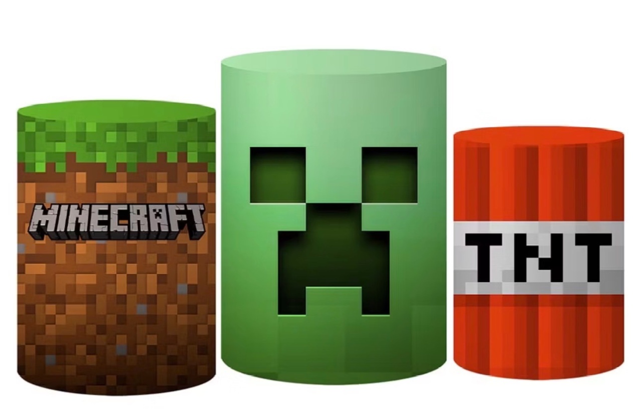 Trio Capa Cilindro Minecraft  - Déh Decorações 