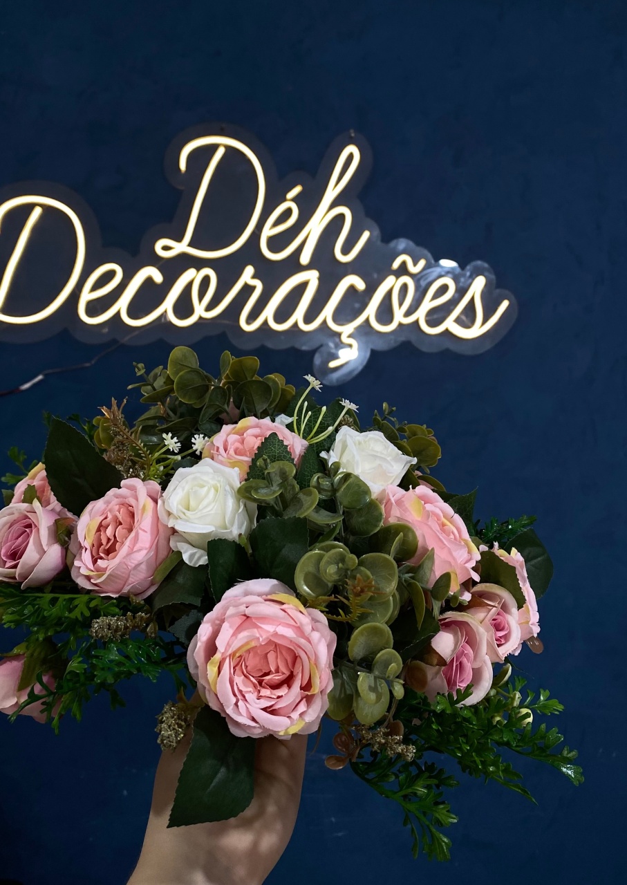 Arranjo de Flor Rosa Bb - Déh Decorações 