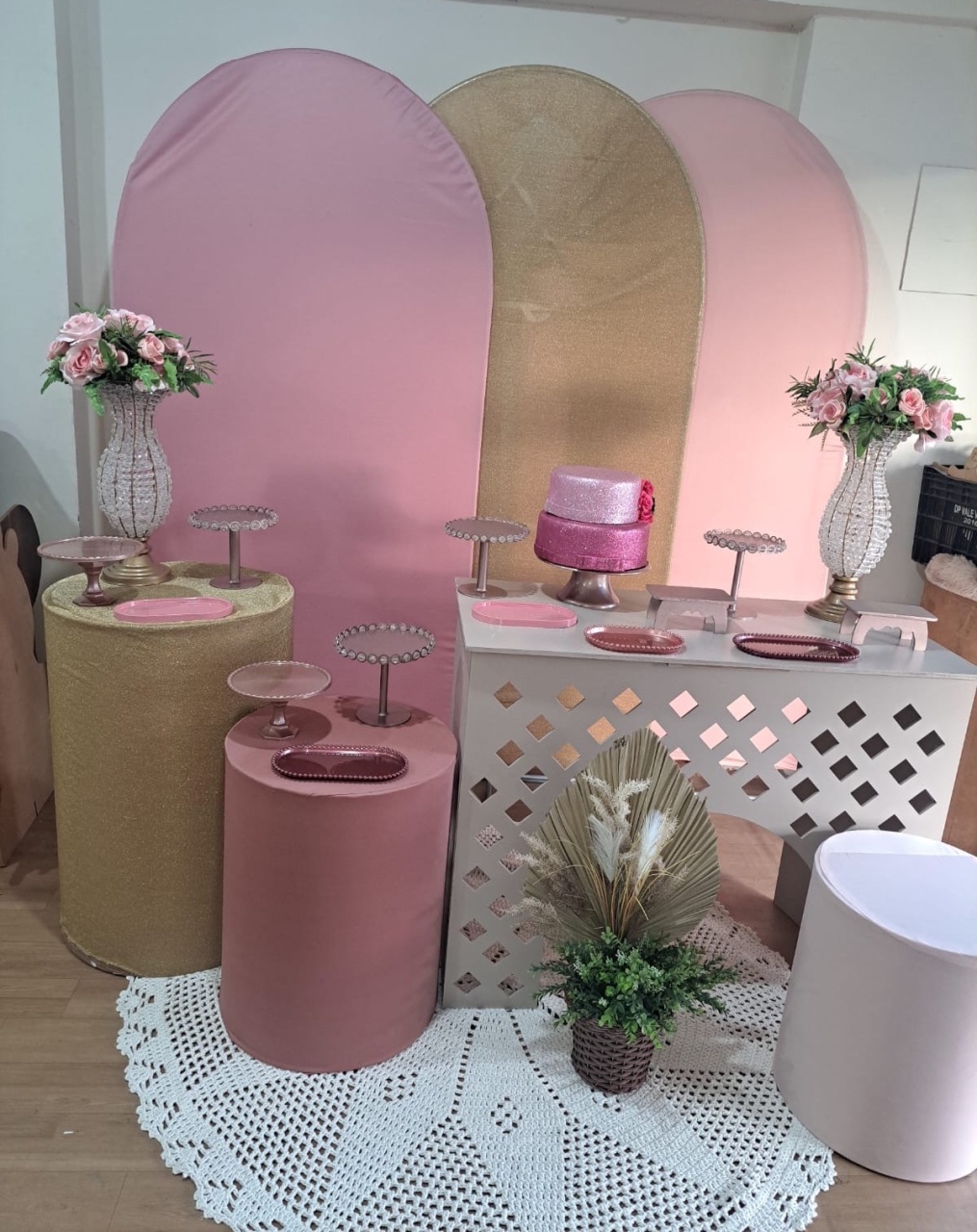 Kit 15 Anos Rose, Rosa E Prata - Déh Decorações 