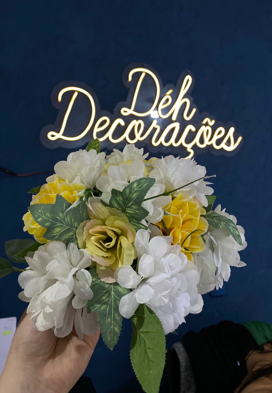 Flor Pequena Amarelo 2 - Déh Decorações 