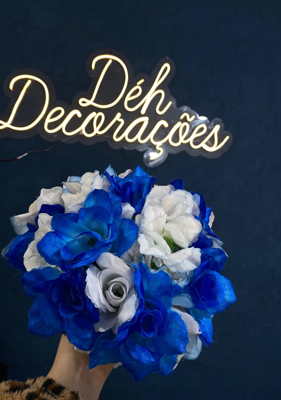 Arranjo de Flor Azul Royal - Déh Decorações 
