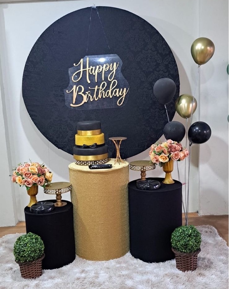 Preto E Dourado Adulto (Kit2) - Déh Decorações 
