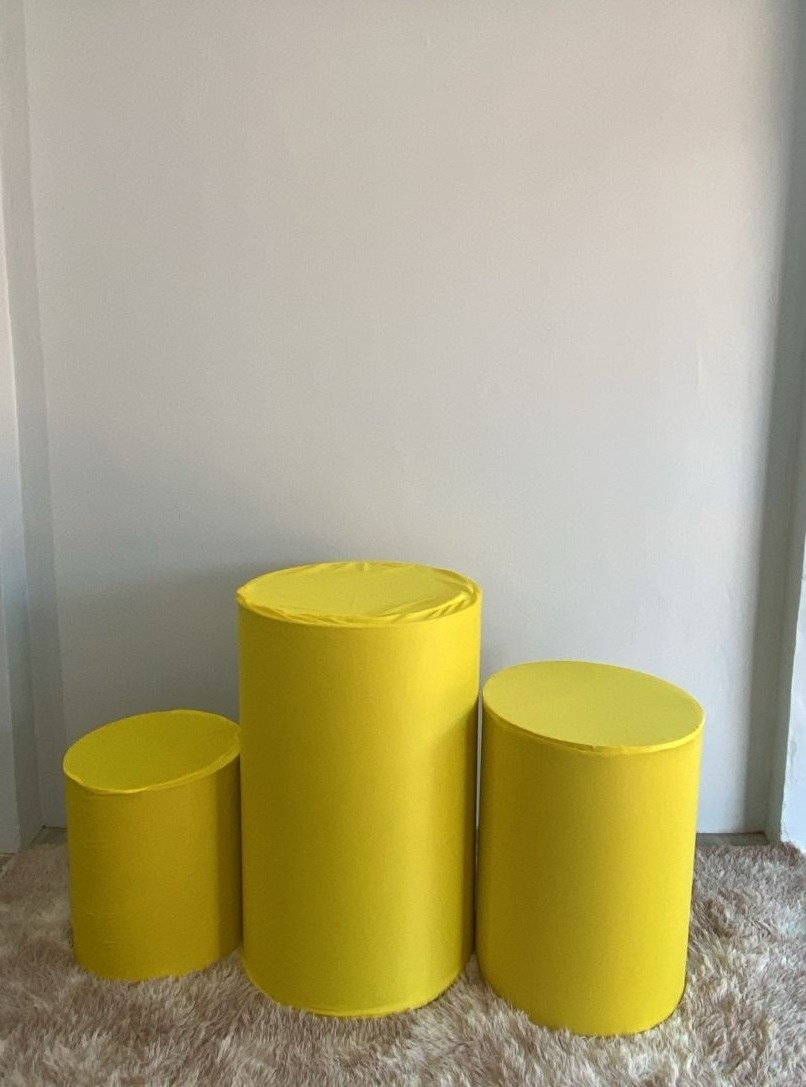 Capa Trio de Cilindro Amarelo  - Déh Decorações 