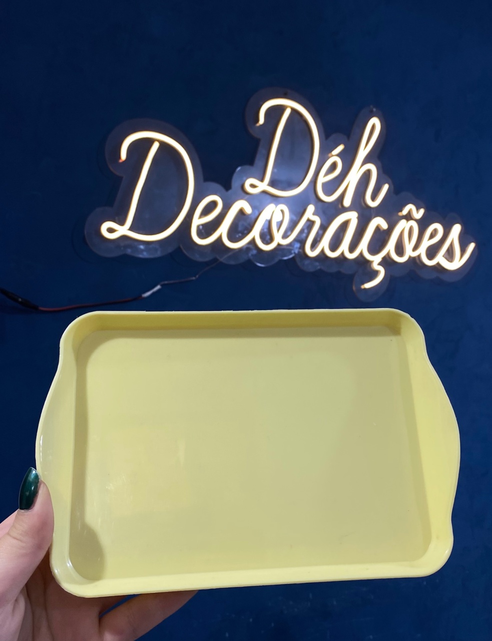 Bandeja Amarela Cand Retangular  - Déh Decorações 