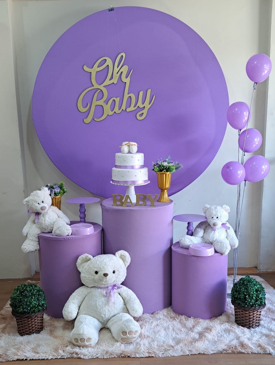 Urso Lilás (Kit 2) - Déh Decorações 