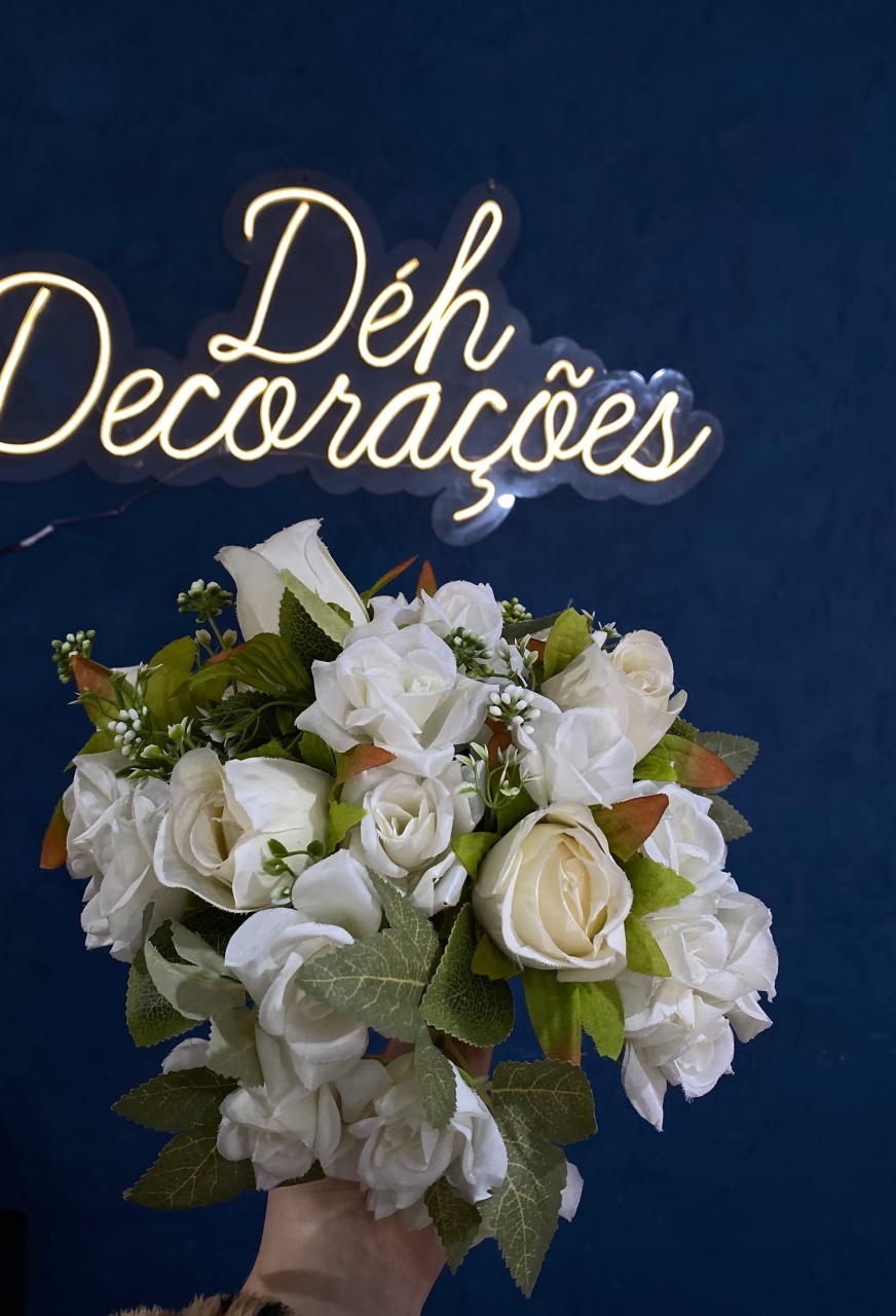Arranjo de Flor Branca 5 - Déh Decorações 
