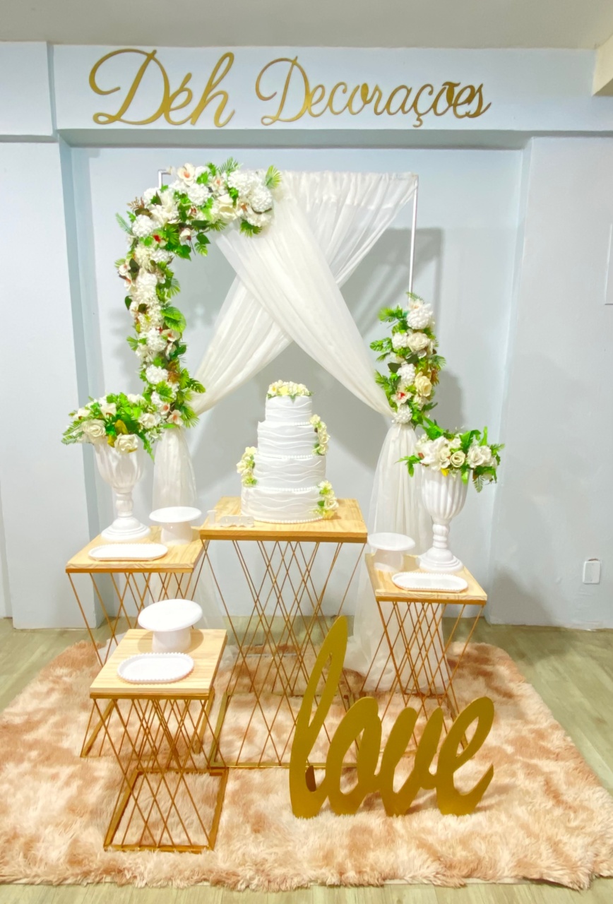 Casamento Dourado E Branco 2 - Déh Decorações 