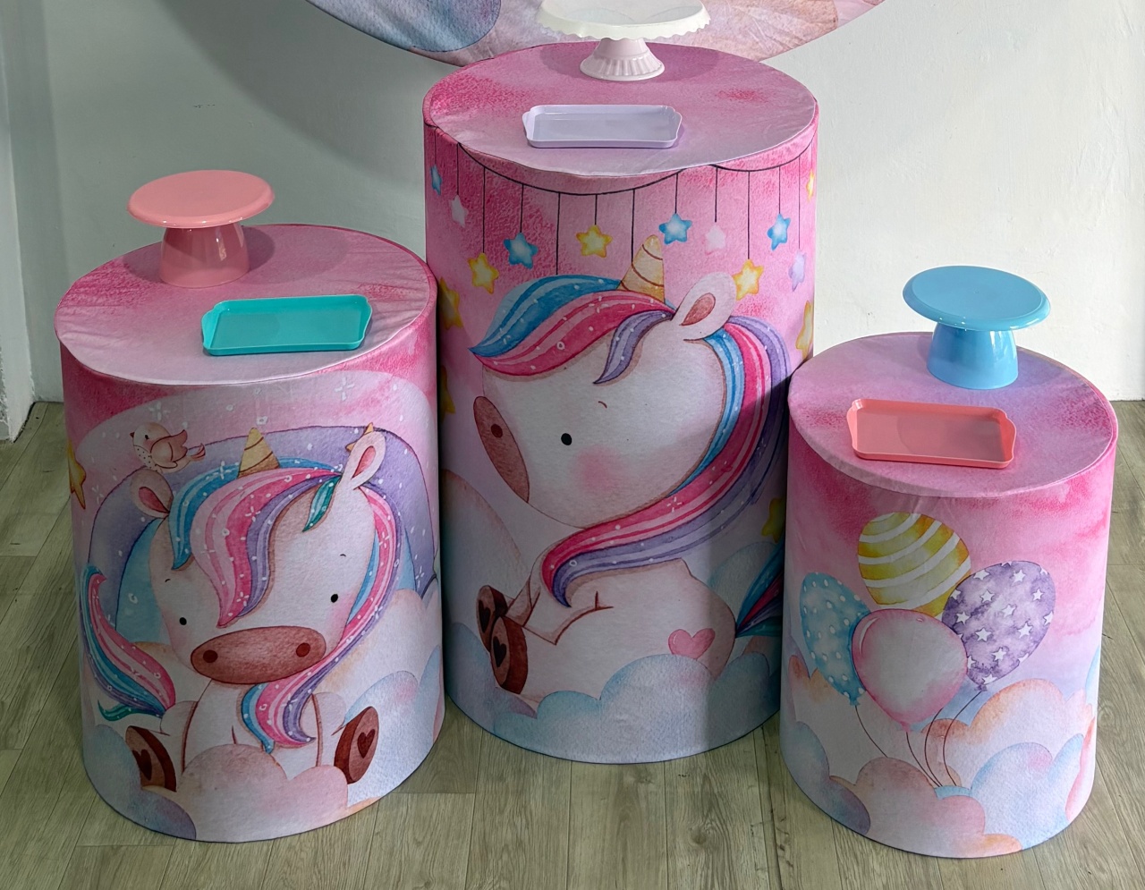 Trio Capa Cilindro Unicornio Cut - Déh Decorações 