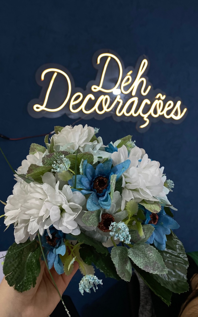 Flor Pequena Azul 3 - Déh Decorações 