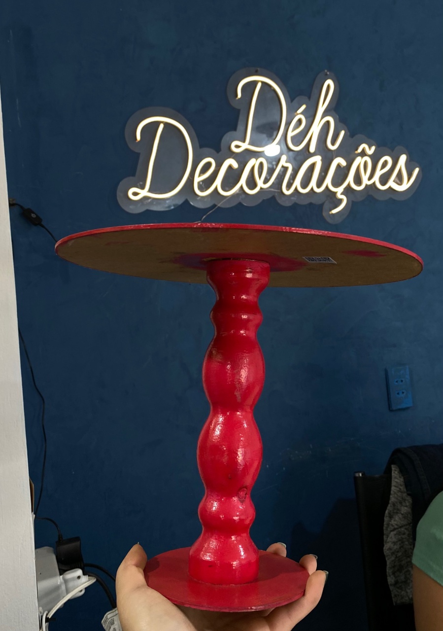 Bandeja Rosa Pink Alta M Mdf - Déh Decorações 