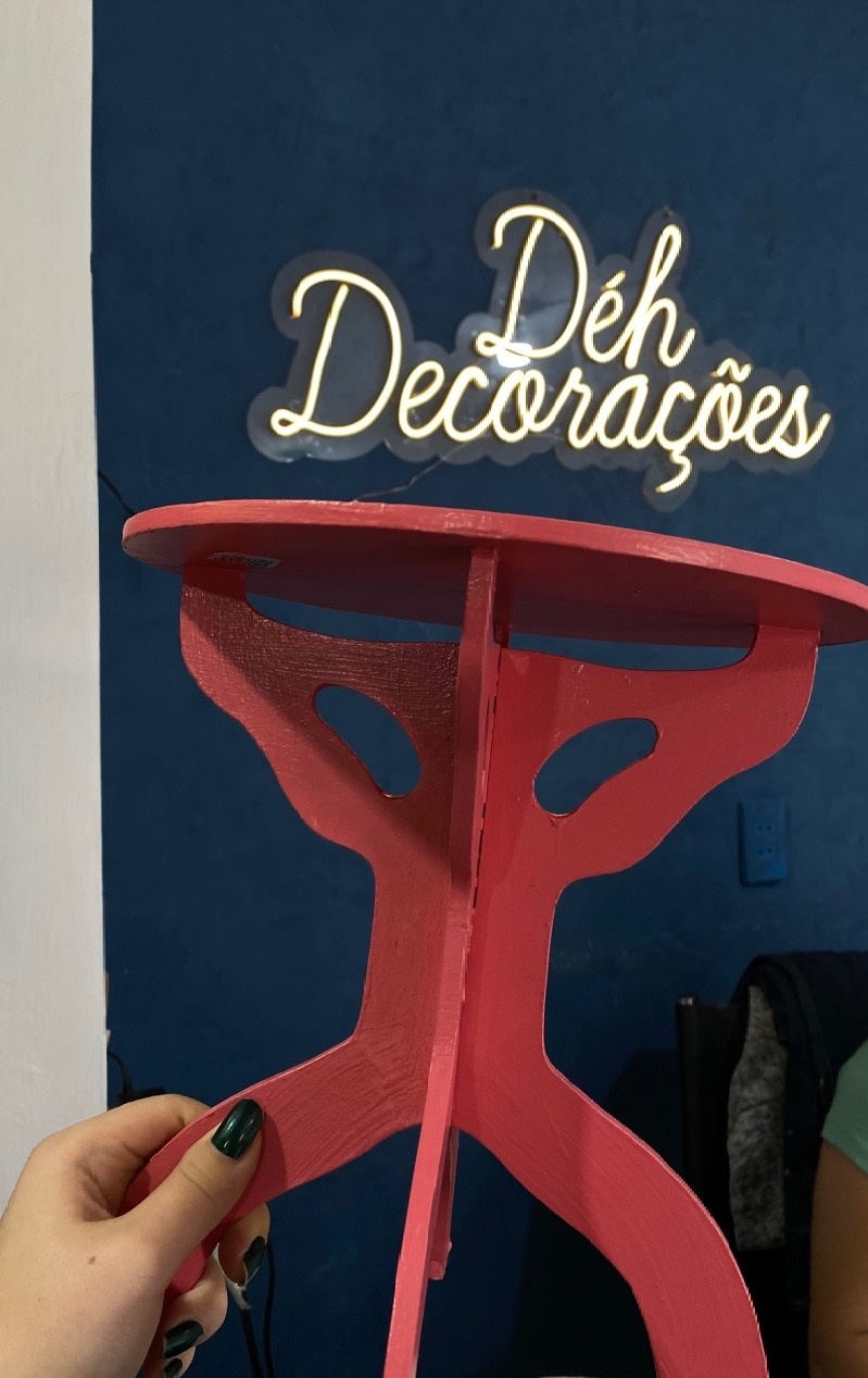 Bandeja Rosa Mdf G - Déh Decorações 
