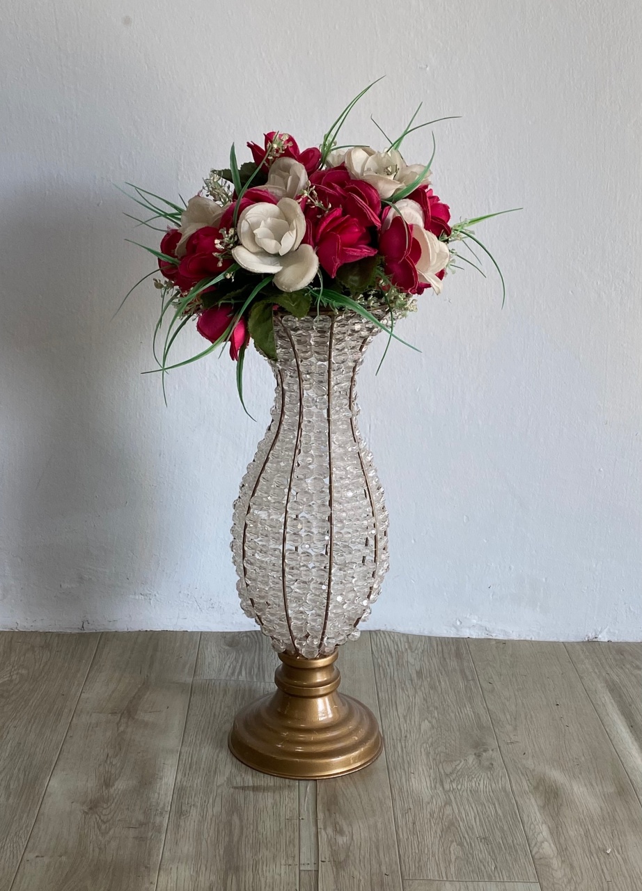 Vaso Pedraria G Com Flor  - Déh Decorações 