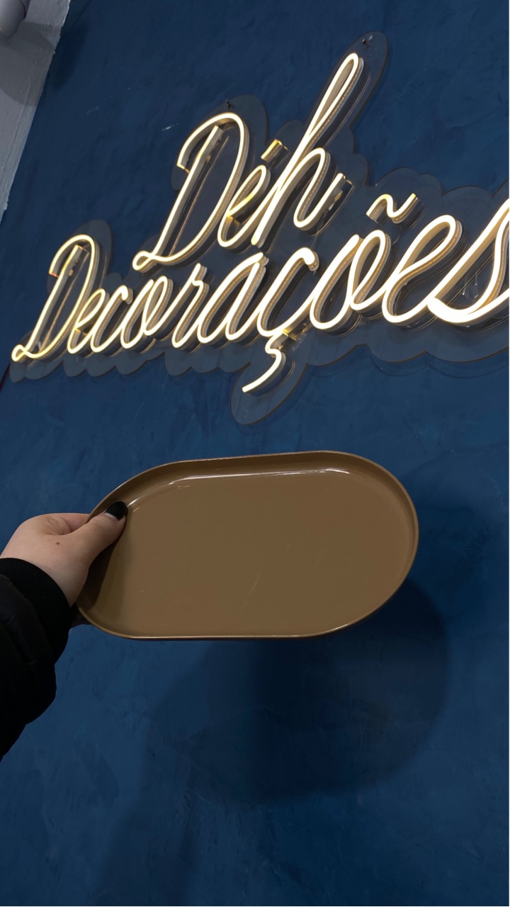 Bandeja Oval Marrom Escuro - Déh Decorações 