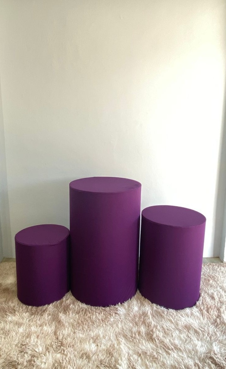 Capa Trio de Cilindro Roxo - Déh Decorações 