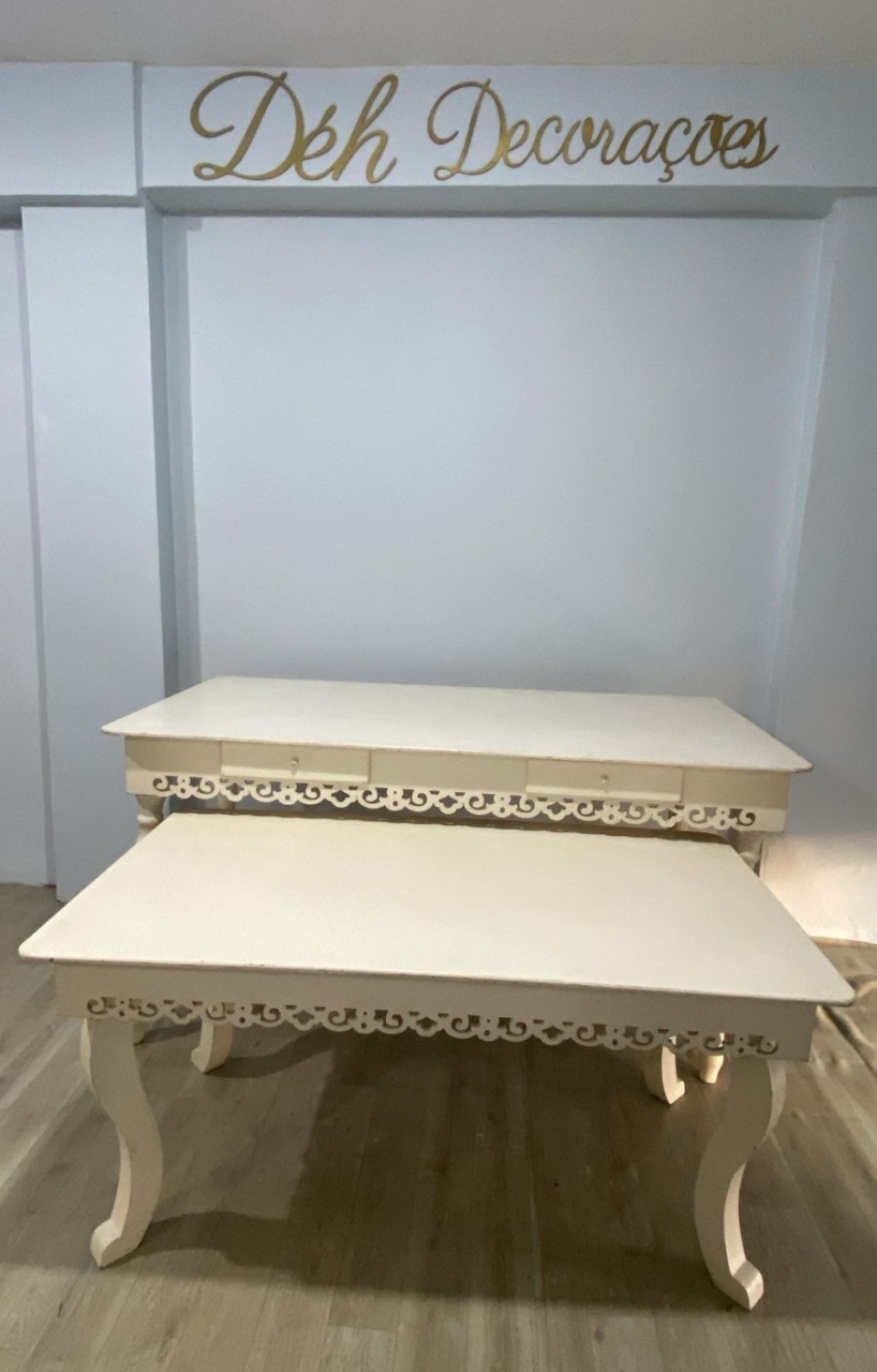 Mesa Branca Provençal 02 - Déh Decorações 