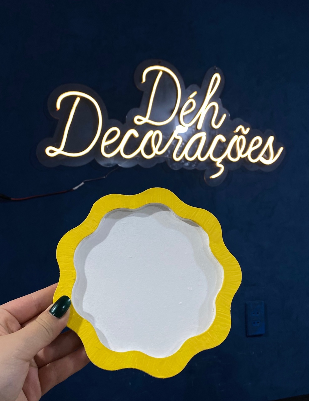 Bandeja Amarela Flor - Déh Decorações 