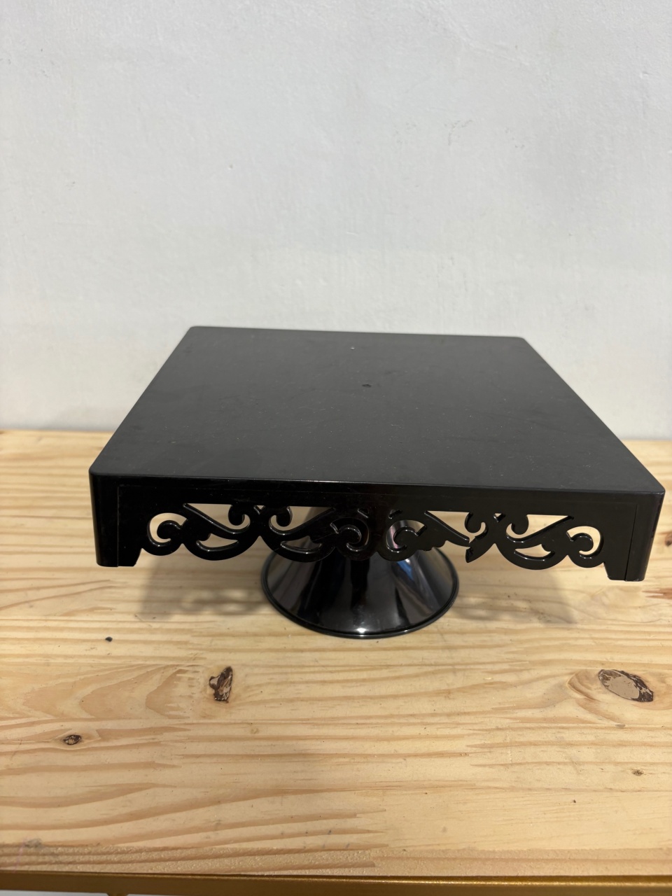 Bandeja Preta Quadrada Alta - Déh Decorações 