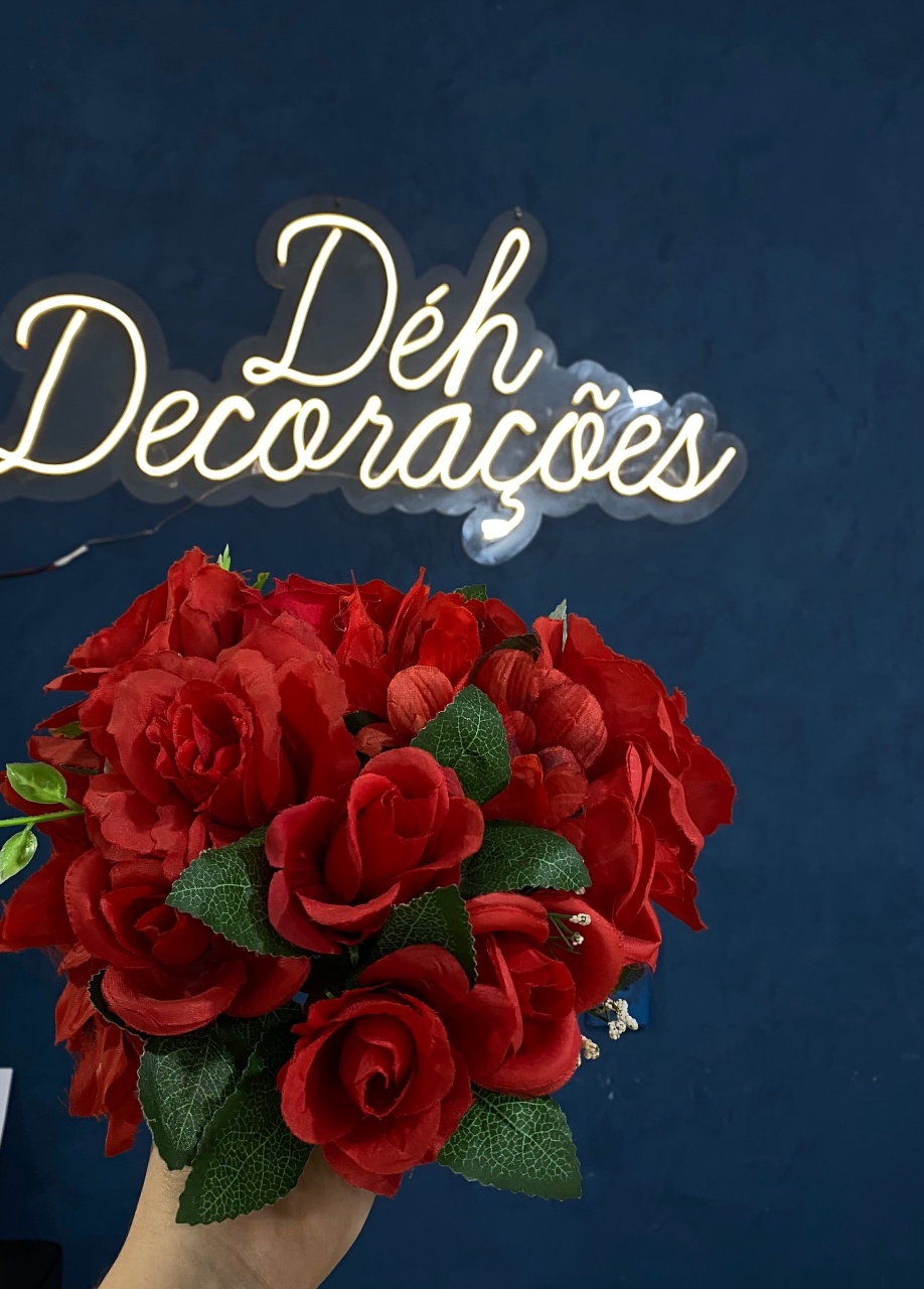 Arranjo de Flor Vermelho 2 - Déh Decorações 
