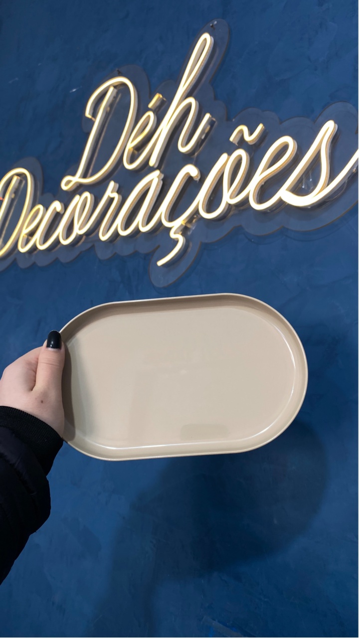 Bandeja Oval Nude - Déh Decorações 