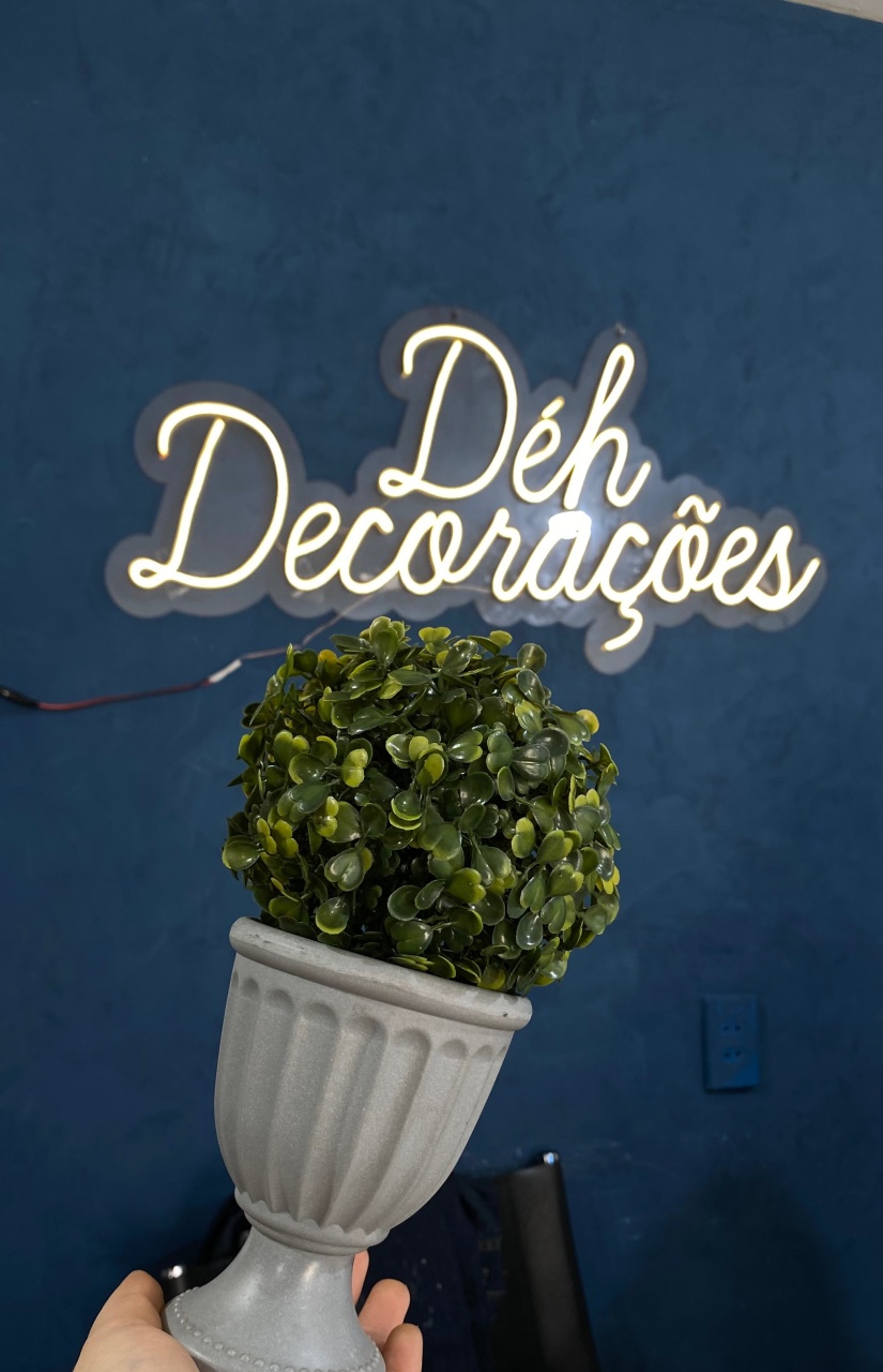 Vaso Cinza Com Buchinho  - Déh Decorações 