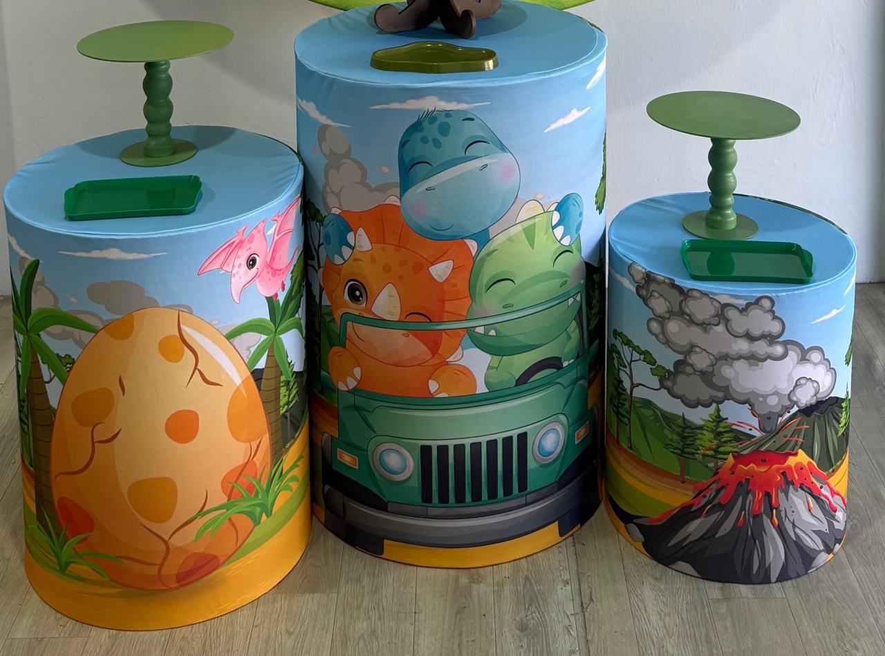 Capa Trio de Cilindro Dino Baby - Déh Decorações 