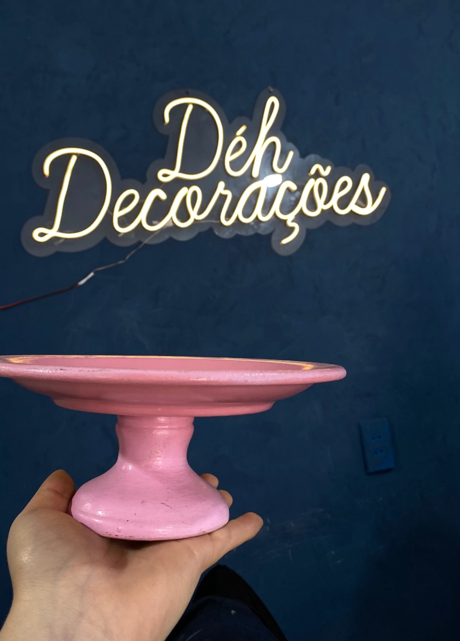 Bandeja Rosa Ceramica - Déh Decorações 