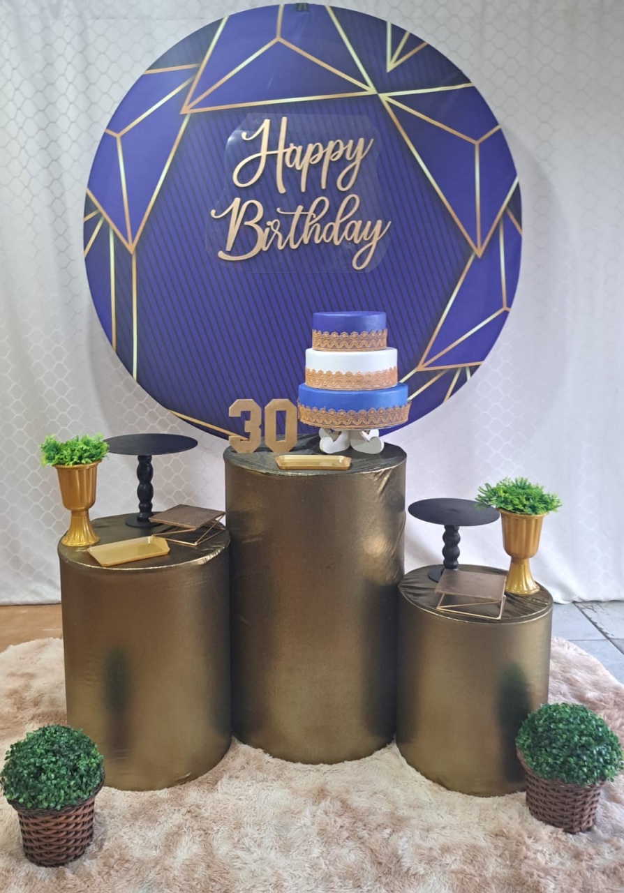 Kit Dourado E Azul (Kit 1) - Déh Decorações 