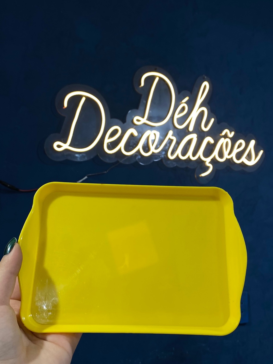 Bandeja Amarela Retângular  - Déh Decorações 