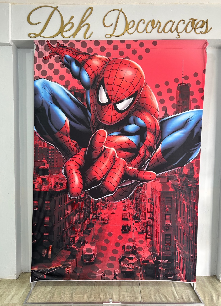 Capa Painel Romano Homem Aranha 150X220  - Déh Decorações 