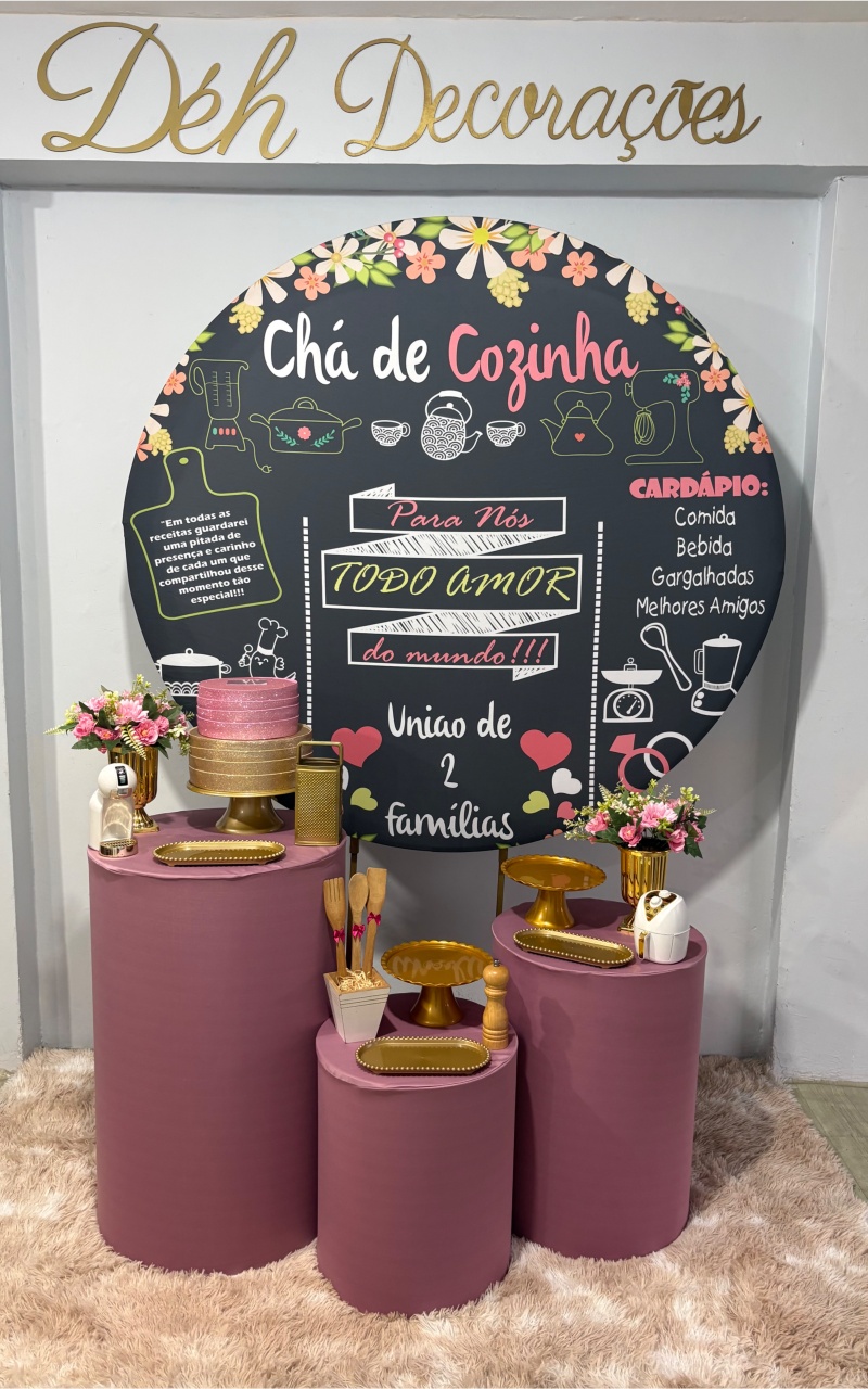 Chá de Panela Dourado (Kit 2) - Déh Decorações 