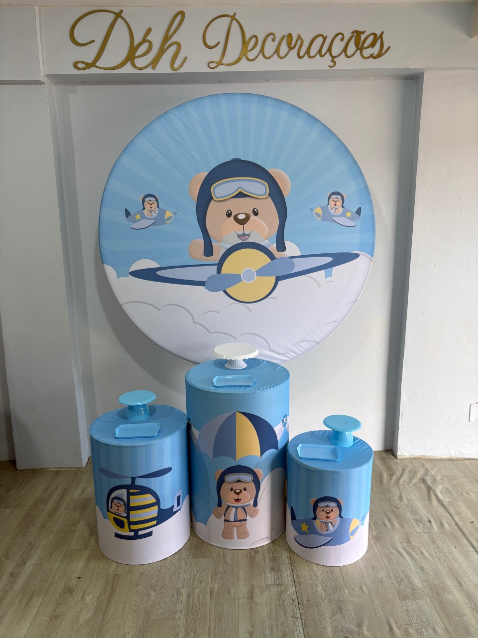 Urso Aviador 2  (Kit 1)   - Déh Decorações 